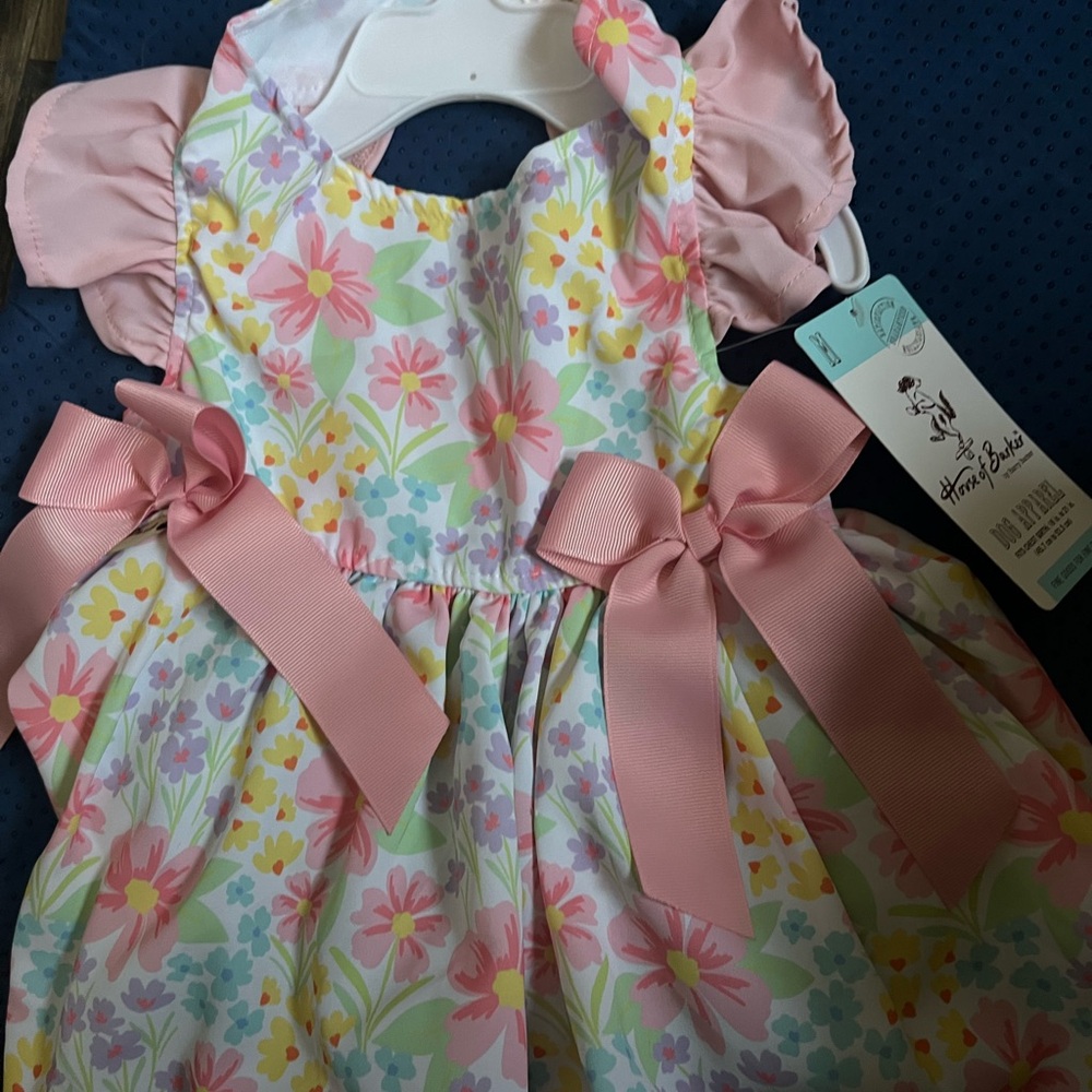 Floral Dress with Pink Bows